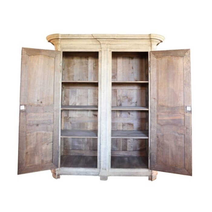 1800s french bleached oak armoire 3131