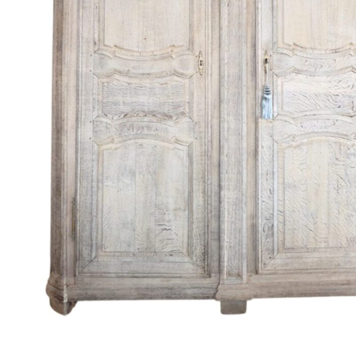 1800s french bleached oak armoire 4201