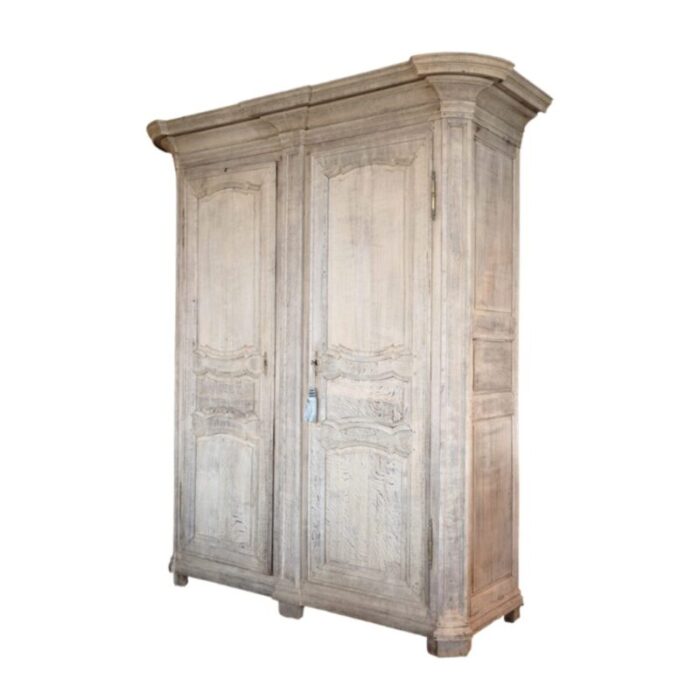 1800s french bleached oak armoire 5819