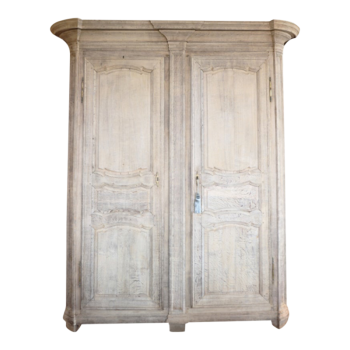 1800s french bleached oak armoire 8882