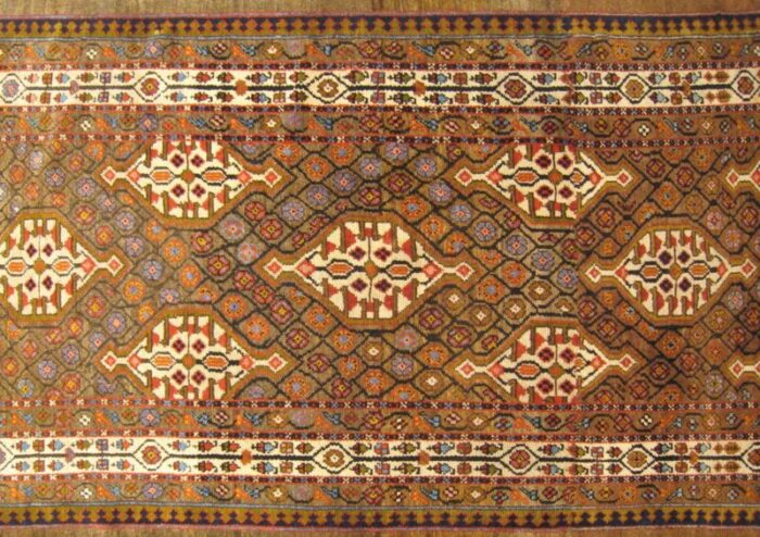 1900 antique persian hamadan camel hair oriental rug in runner size w repeat design 1881