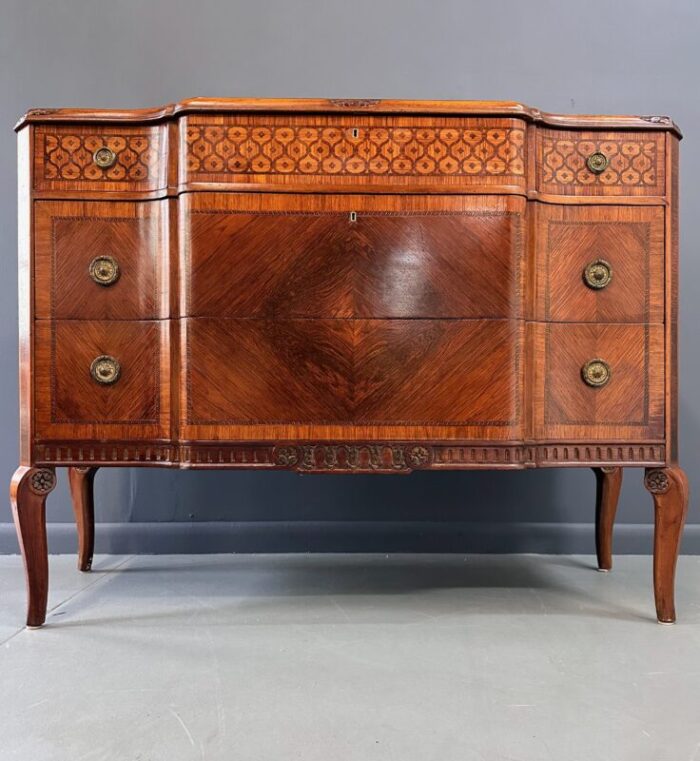 1900s italian louis xvi style marquetry commode imported by slack and rassnick 6078