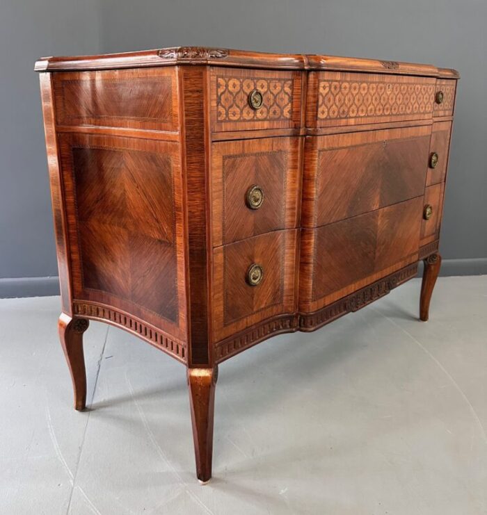 1900s italian louis xvi style marquetry commode imported by slack and rassnick 8891