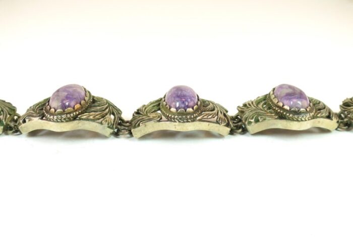 1920s art deco chinese silver and charoite bracelet 1099