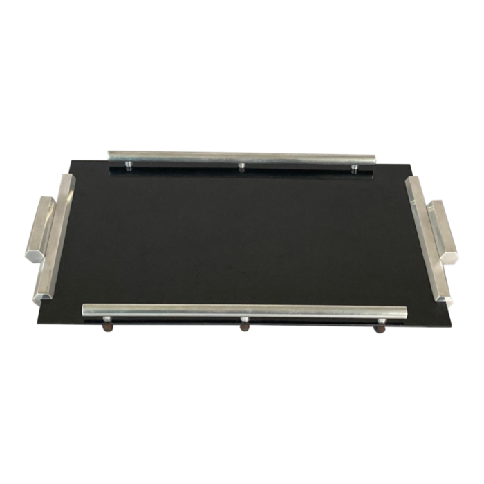 1930s american plexiglass or lucite and aluminum bar tray 7351