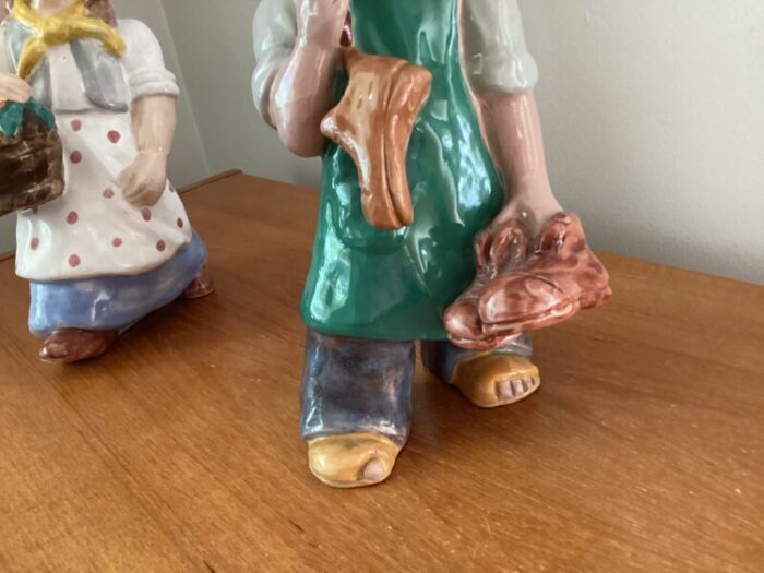 1930s hungarian art pottery of 2 figurines boy and girl or brother and sister 9223