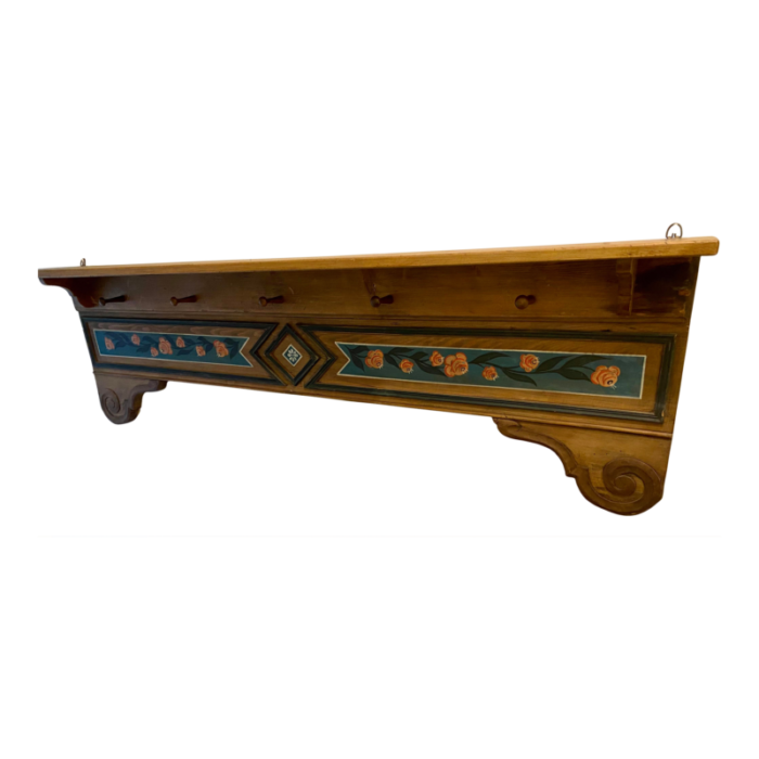 1950s coat rack handpainted european made from vintage daybed 0978