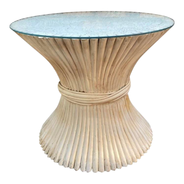 1950s mcguire style sheaf of wheat mid century modern cocktail table 3708