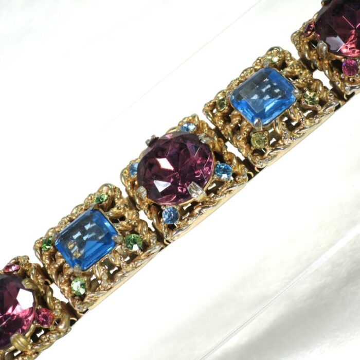 1950s rose pink crystal bracelet 1321