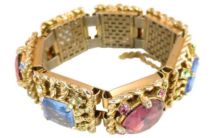 1950s rose pink crystal bracelet 7582 scaled