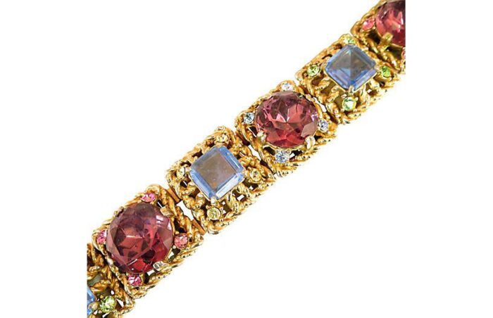 1950s rose pink crystal bracelet 7687 scaled