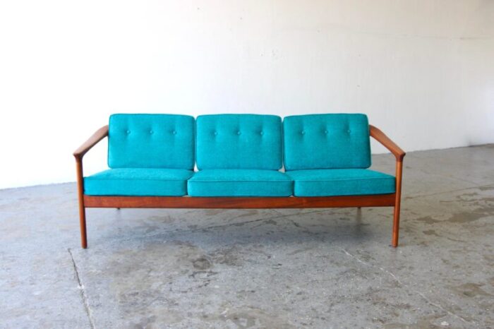 1960s danish mid century modern teak sofa by folke ohlsson for dux model 72 s 7821