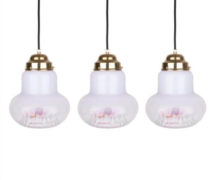 1960s mazzega murano glass pendant lights from venice 5499