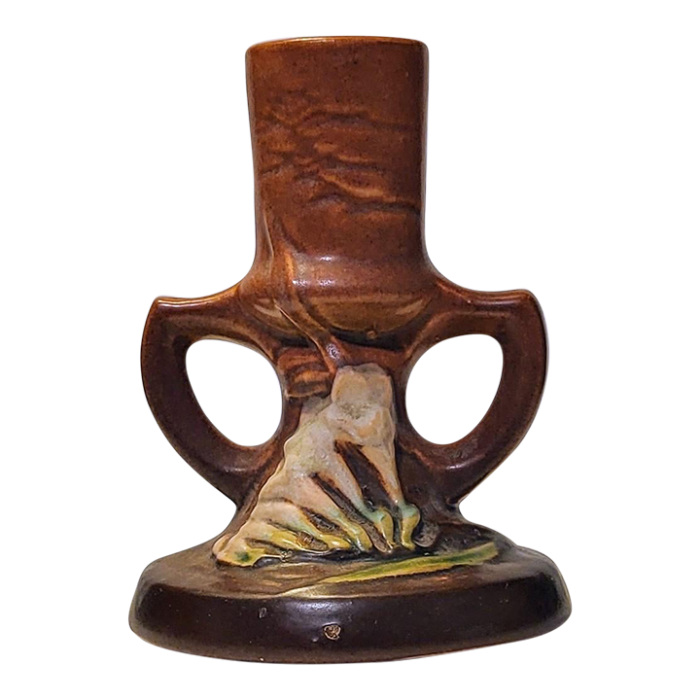 1960s roseville pottery candle holder 2514