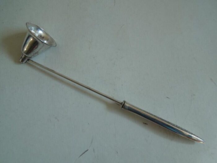 1960s wallace sterling silver handle and silver plate candle snuffer 3332