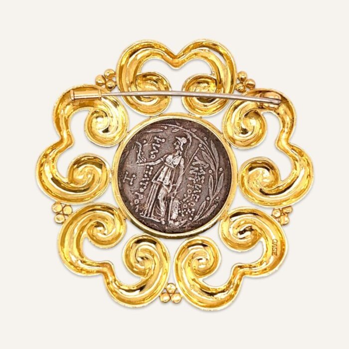 1970s elizabeth gage roman coin brooch 5695