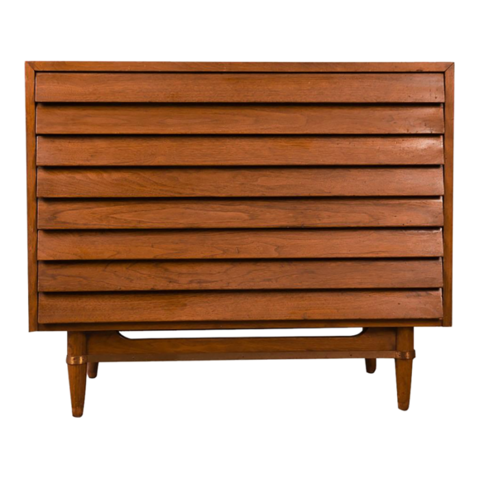 1970s mid century american of martinsville louvered bachelors chest 4352