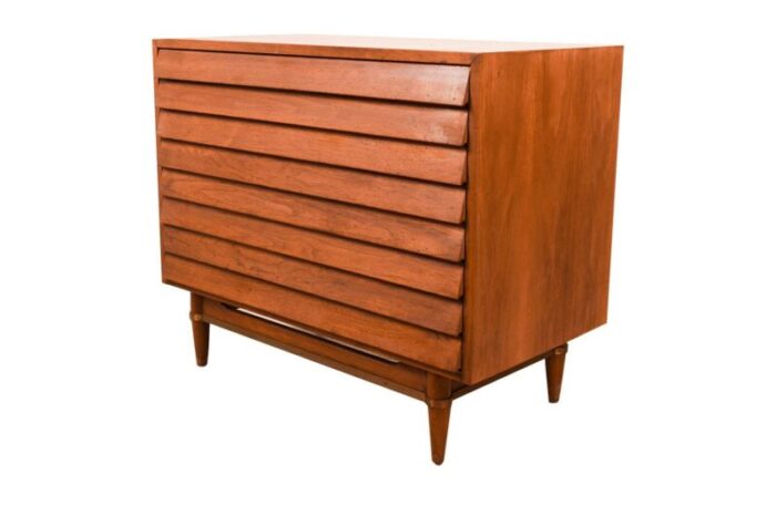 1970s mid century american of martinsville louvered bachelors chest 4724