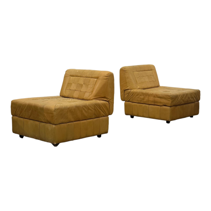 1970s patchwork modular slipper chairs by percival lafer set of 2 9209