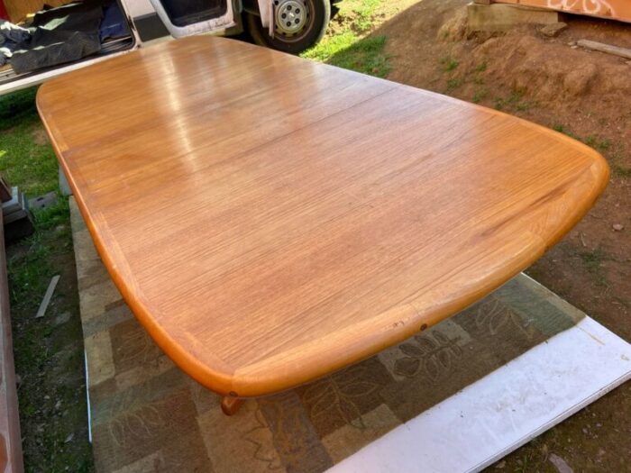 1970s vintage danish teak dining extendable table 1253