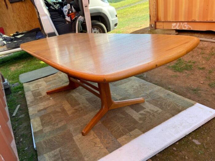 1970s vintage danish teak dining extendable table 2698