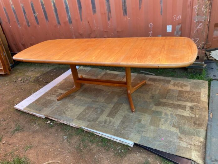 1970s vintage danish teak dining extendable table 4647