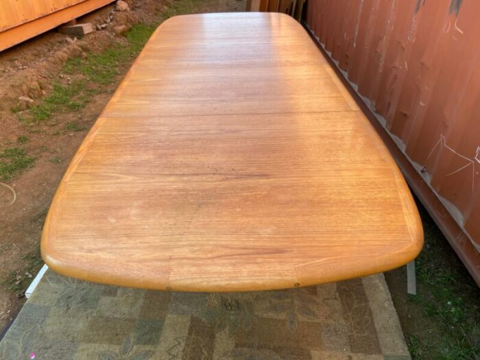 1970s vintage danish teak dining extendable table 6747