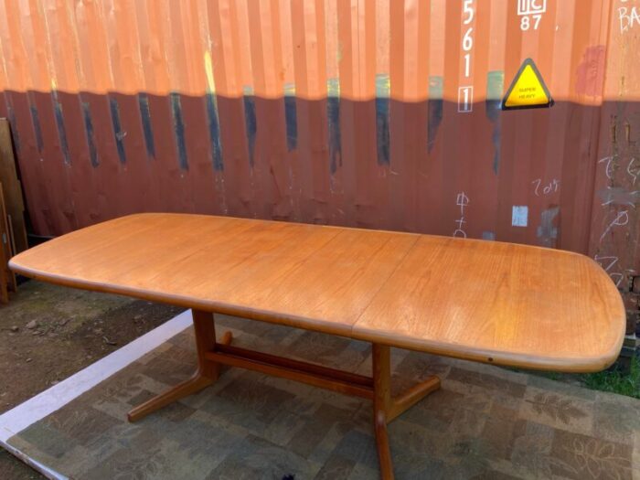 1970s vintage danish teak dining extendable table 8256