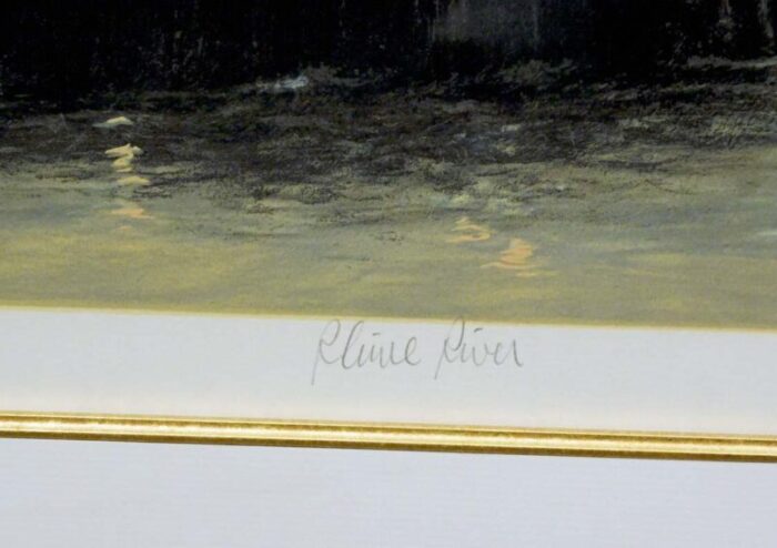 1980s john kelly rhine river fine art lithographserigraph framed 7560