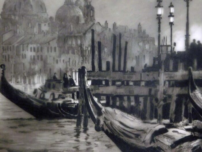 1980s john kelly untitled original graphite pencil of venice custom framed 8512