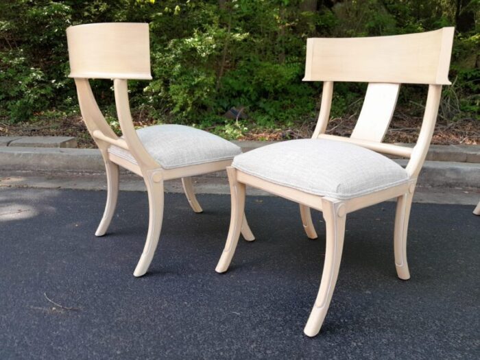 1980s kreiss klismos newly upholstered dining chairs set of 4 1715