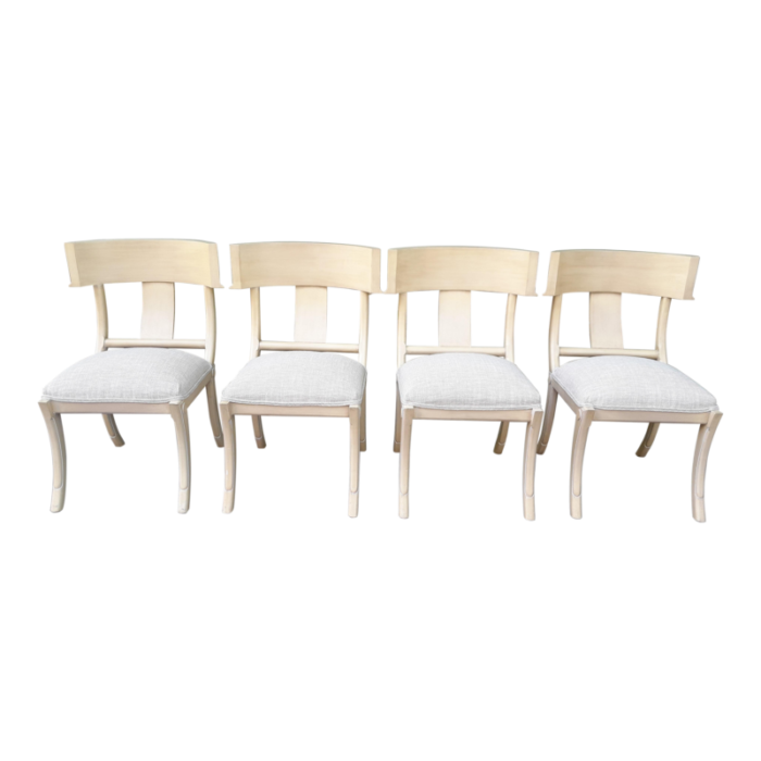 1980s kreiss klismos newly upholstered dining chairs set of 4 5703