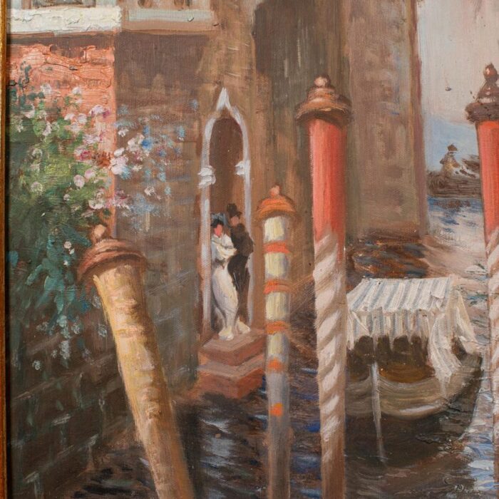 1980s large vintage venetian painting 5932