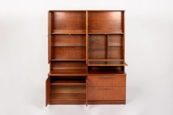 1980s mid century danish teak bookcase wall unit cabinet 0304