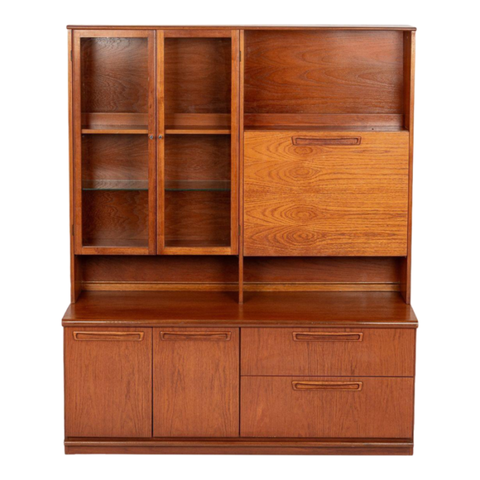 1980s mid century danish teak bookcase wall unit cabinet 2138