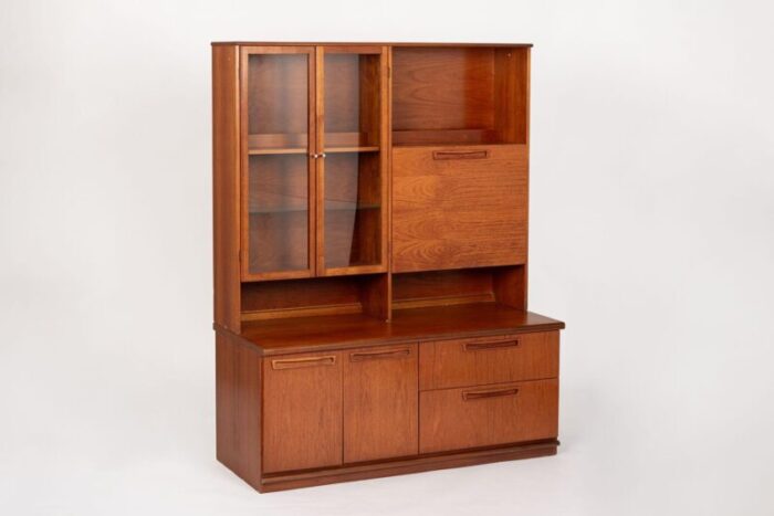 1980s mid century danish teak bookcase wall unit cabinet 5596