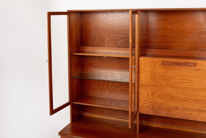 1980s mid century danish teak bookcase wall unit cabinet 6682