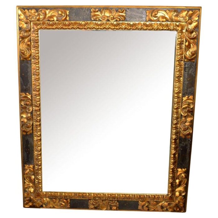 1990s ralph lauren polo american neoclassical black gilt wood wall mirror rectangle 3914