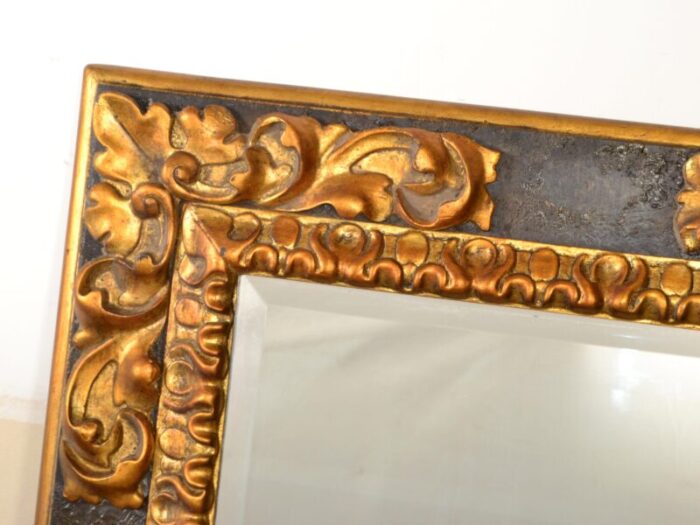 1990s ralph lauren polo american neoclassical black gilt wood wall mirror rectangle 6384