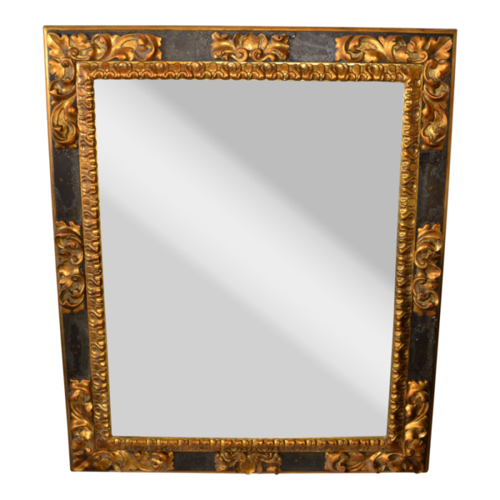 1990s ralph lauren polo american neoclassical black gilt wood wall mirror rectangle 6496