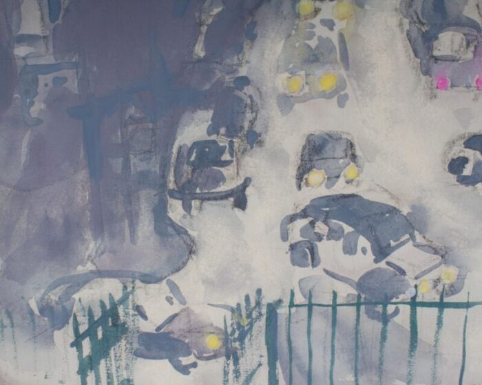 1994 amar ben elaas at night watercolor painting by walter sorge 5947