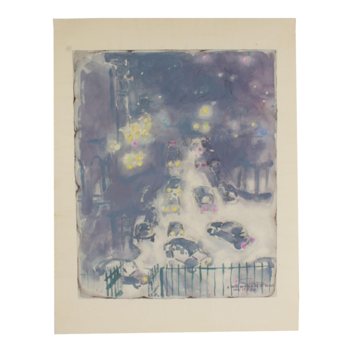 1994 amar ben elaas at night watercolor painting by walter sorge 9702