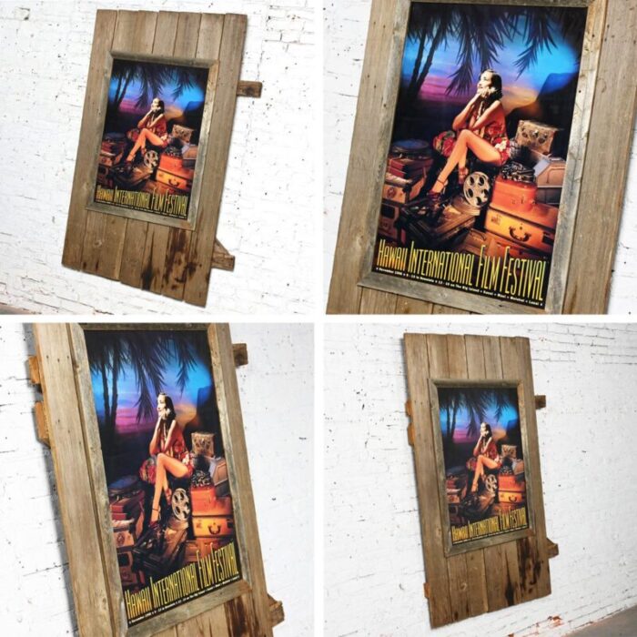 1998 hawaii international film festival movie poster on large scale rustic wood mount 0200