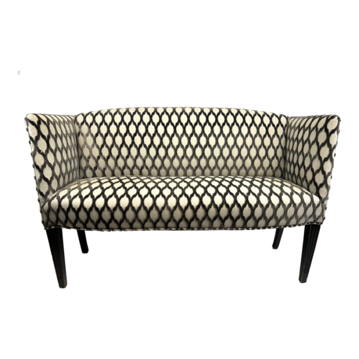 19th century english antique settee with modern fabric 1119