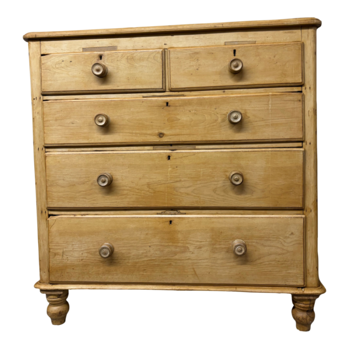 19th century english pine chest of drawers 6152