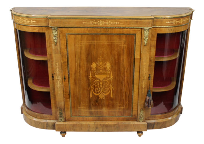 19th century figured walnut credenza 1860s 4679