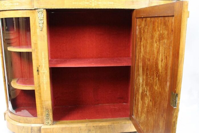 19th century figured walnut credenza 1860s 6475