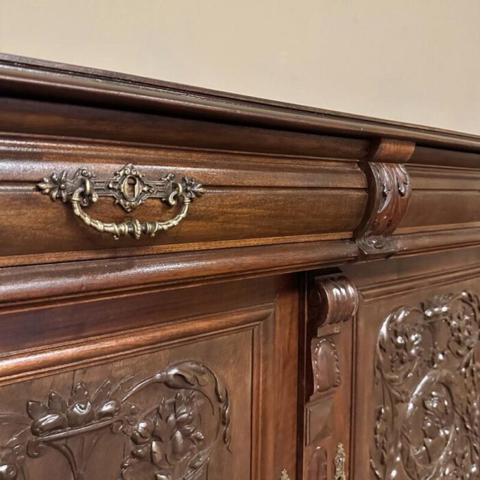 19th century french walnut henri ii buffet 0400