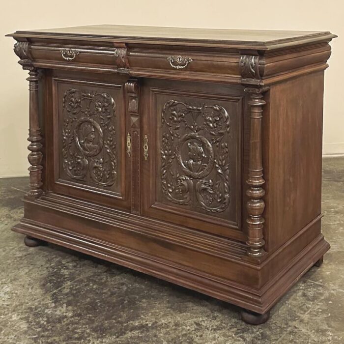 19th century french walnut henri ii buffet 0462