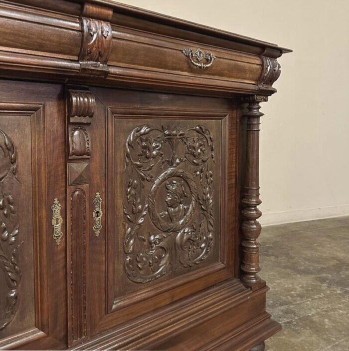 19th century french walnut henri ii buffet 0518